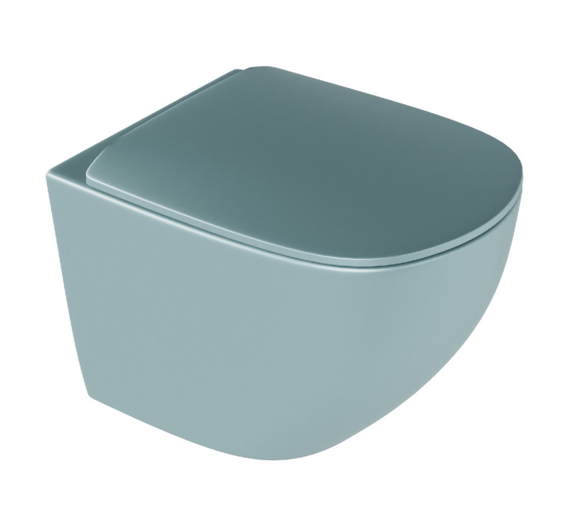 Excellent Luqa Spin 360 muszla WC wisząca + deska wolnoopadająca 48x36 mint blue mat CEAC.6403.K.6405.480.MBM