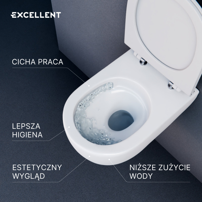 Excellent Doto D 54 Spin 360 muszla wisząca + deska wolnoopadająca biały połysk CEEX.1403.545.WH