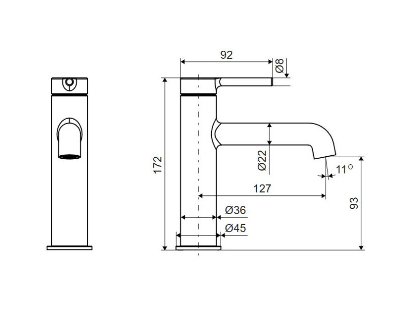 Excellent Delta Pi bateria umywalkowa grafit szczotkowany AREX.1211AB