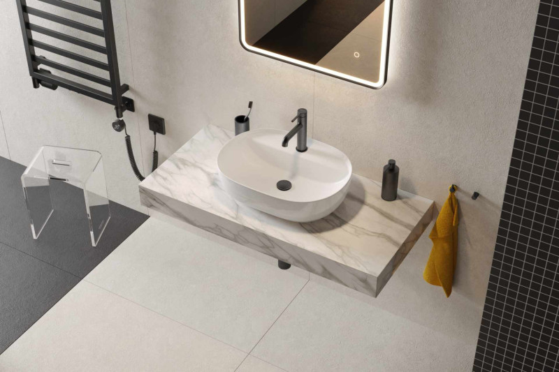 Excellent Delta Pi bateria umywalkowa grafit szczotkowany AREX.1211AB