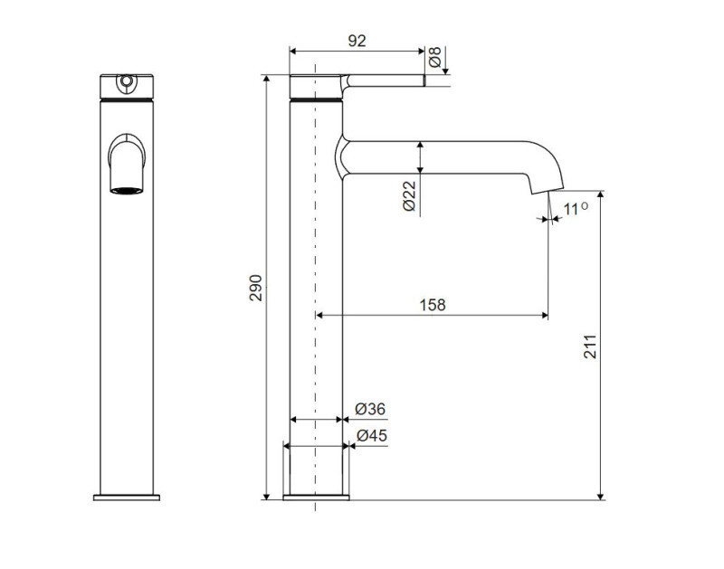 Excellent Delta Pi bateria umywalkowa wysoka złoty szczotkowany AREX.1212GB