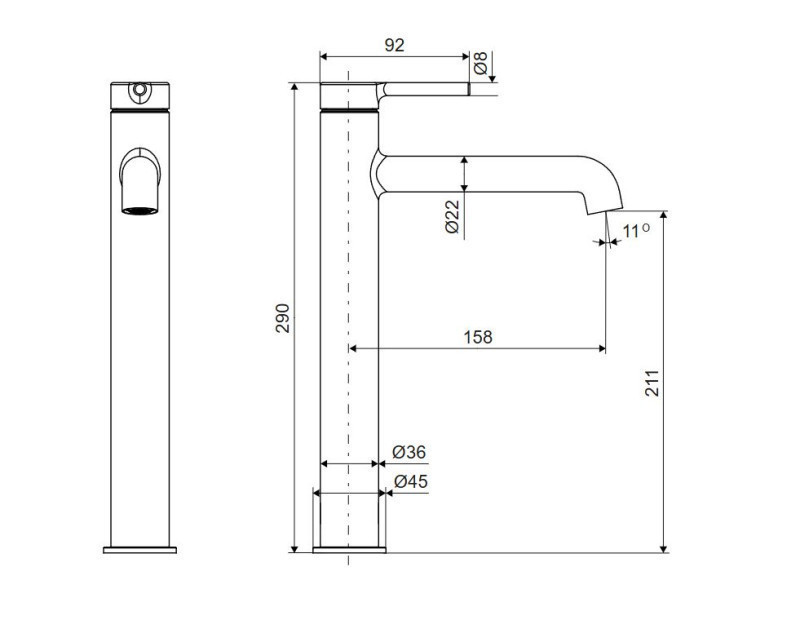 Excellent Delta Pi bateria umywalkowa wysoka złoty połysk AREX.1212GL