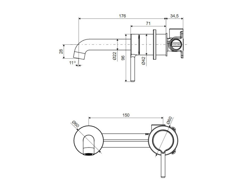 Excellent Delta Pi bateria umywalkowa podtynkowa chrom połysk AREX.1213CR