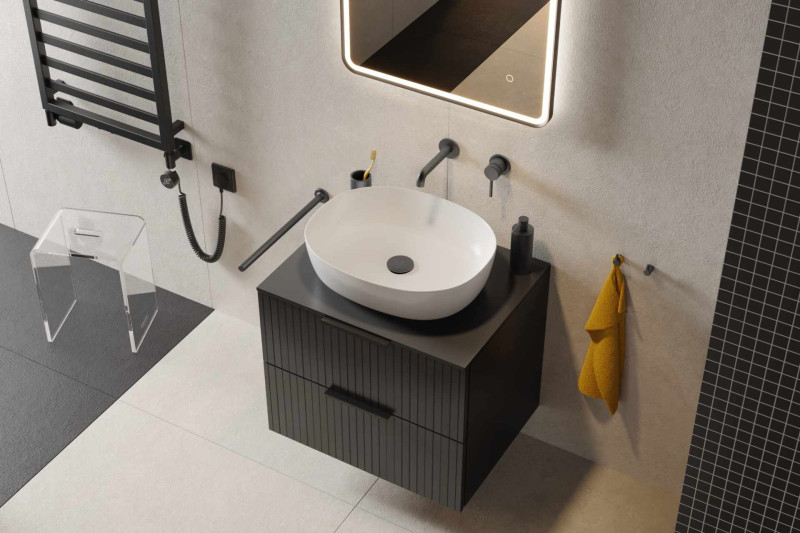 Excellent Delta Pi bateria umywalkowa podtynkowa grafit szczotkowany AREX.1213AB