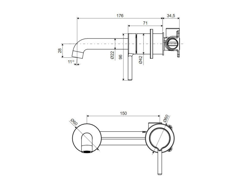 Excellent Delta Pi bateria umywalkowa podtynkowa złoty połysk AREX.1213GL