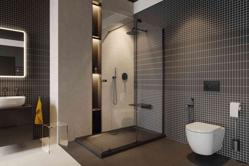 Excellent Loka słuchawka prysznicowa okrągła grafit szczotkowany AREX.SH.023AB