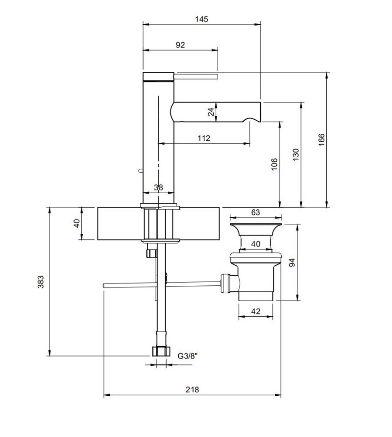 Villeroy&Boch Loop&Friends bateria umywalkowa z korkiem automatycznym czarny matowy TVW106102153K5