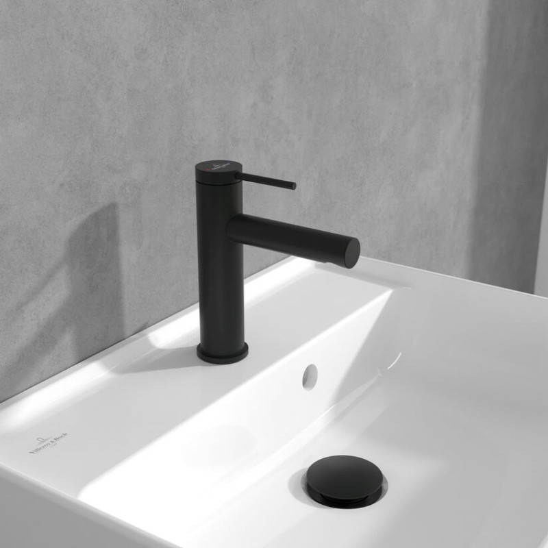 Villeroy&Boch Loop&Friends bateria umywalkowa z korkiem automatycznym czarny matowy TVW106102153K5