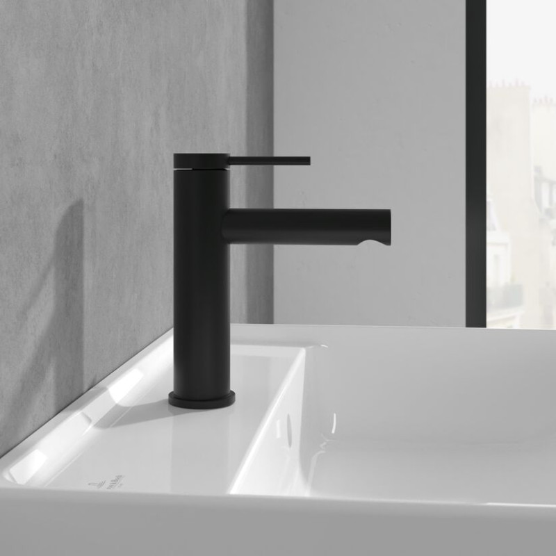 Villeroy&Boch Loop&Friends bateria umywalkowa z korkiem automatycznym czarny matowy TVW106102153K5