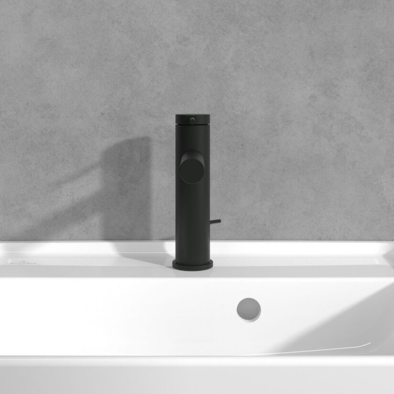 Villeroy&Boch Loop&Friends bateria umywalkowa z korkiem automatycznym czarny matowy TVW106102153K5