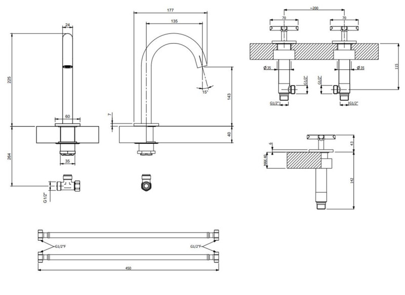 Villeroy&Boch Loop&Friends bateria umywalkowa trzyotoworowa chrom połysk TVZ10600900061