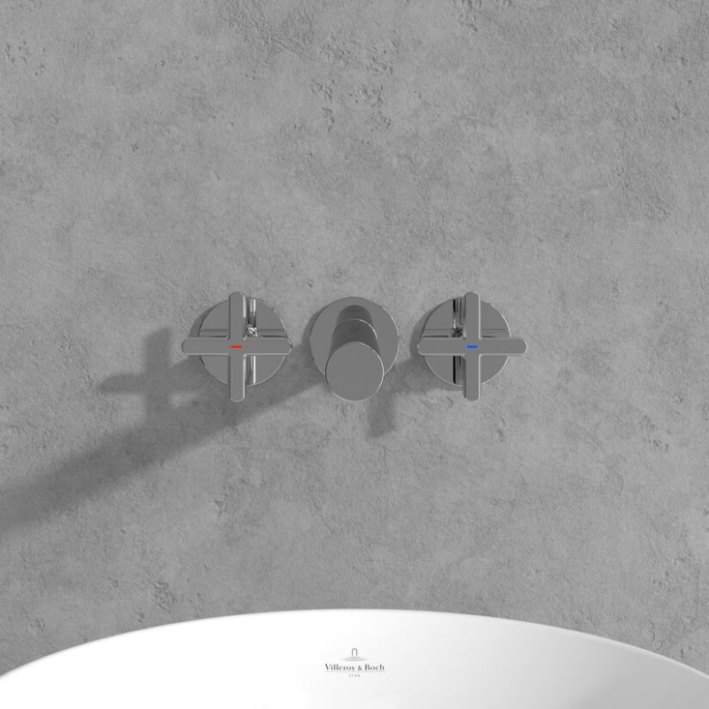 Villeroy&Boch Loop&Friends trzyotworowa bateria umywalkowa podtynkowa chrom połysk TVZ10601200061