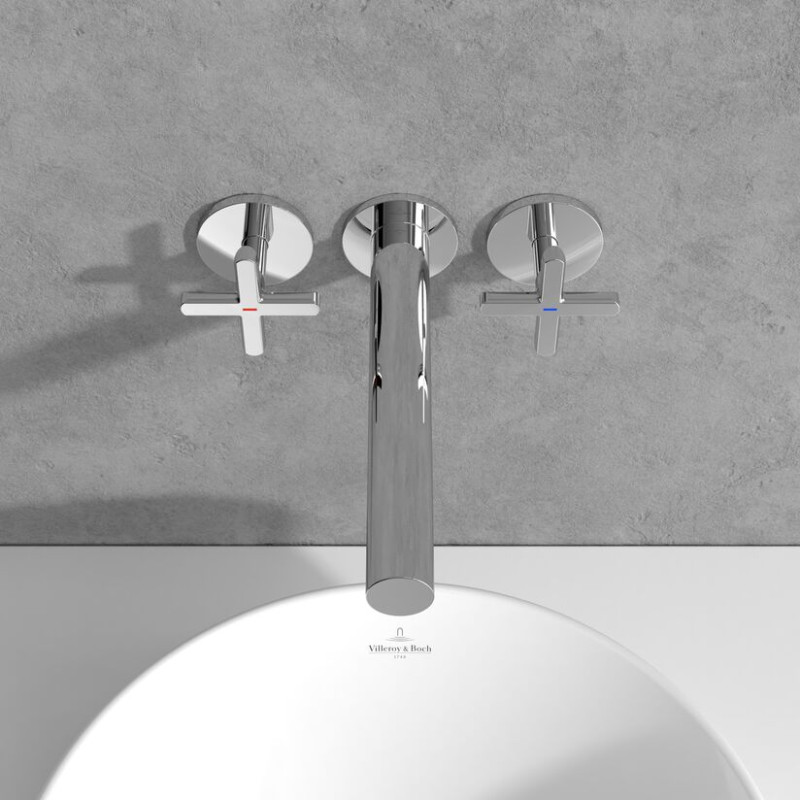 Villeroy&Boch Loop&Friends trzyotworowa bateria umywalkowa podtynkowa chrom połysk TVZ10601200061