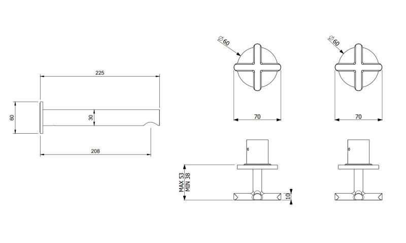 Villeroy&Boch Loop&Friends trzyotworowa bateria umywalkowa podtynkowa nikiel szczotkowany TVZ10601200064