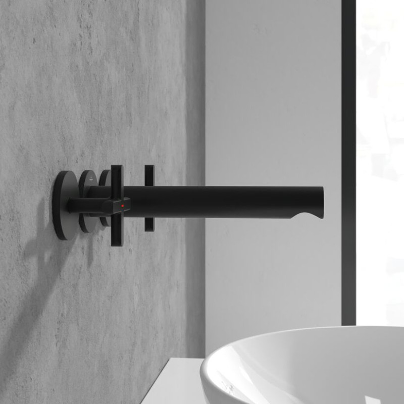 Villeroy&Boch Loop&Friends trzyotworowa bateria umywalkowa podtynkowa czarny matowy TVZ106012000K5