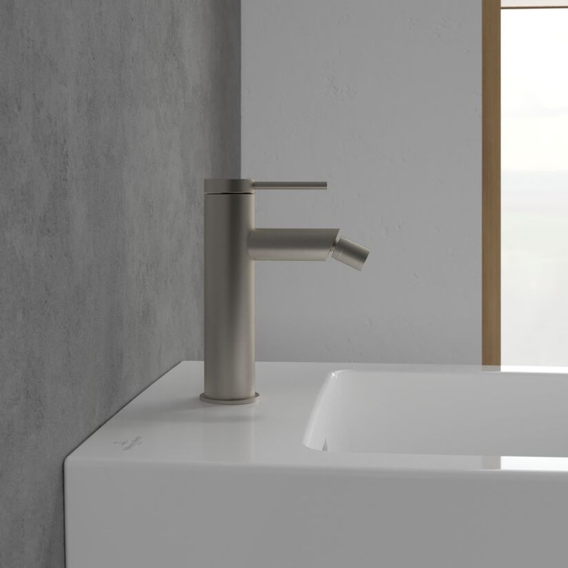 Villeroy&Boch Loop&Friends bateria bidetowa z korkiem automatycznym nikiel szczotkowany TVB10620115364