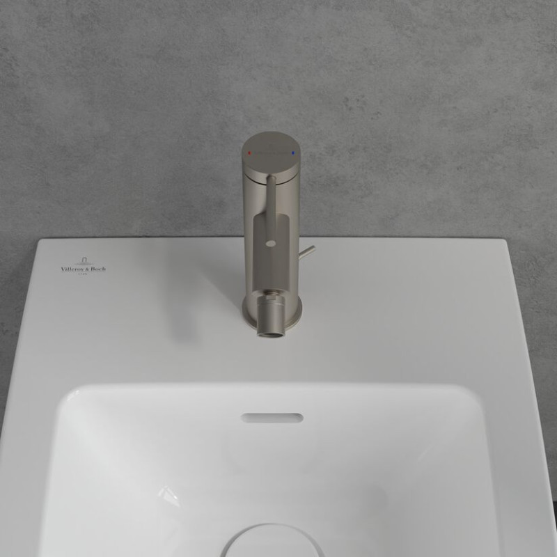 Villeroy&Boch Loop&Friends bateria bidetowa z korkiem automatycznym nikiel szczotkowany TVB10620115364