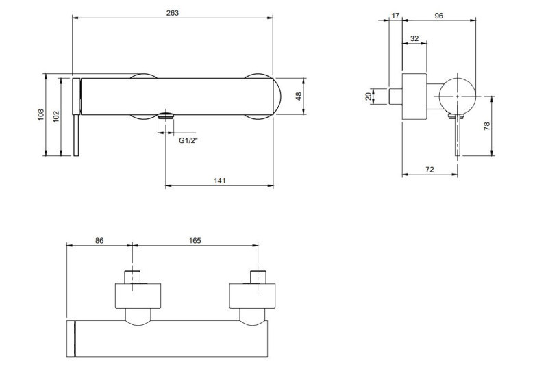 Villeroy&Boch Loop&Friends bateria prysznicowa ścienna nikiel szczotkowany TVS10630115364