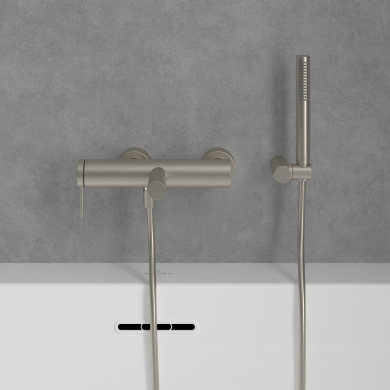 Villeroy&Boch Loop&Friends bateria wannowa ścienna nikiel szczotkowany TVT10650115364