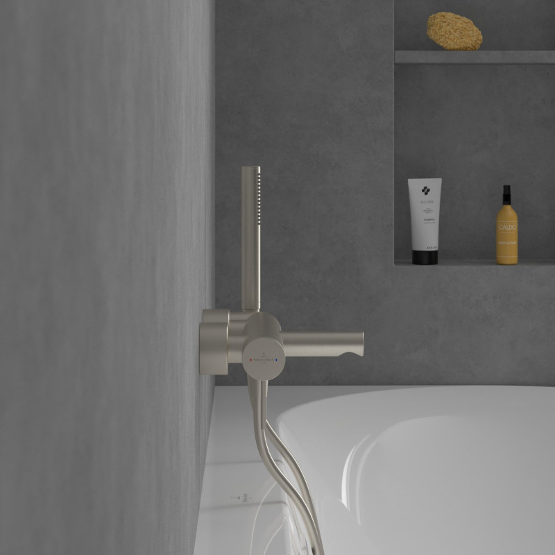 Villeroy&Boch Loop&Friends bateria wannowa ścienna nikiel szczotkowany TVT10650115364