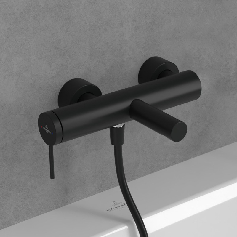 Villeroy&Boch Loop&Friends bateria wannowa ścienna czarny matowy TVT106501153K5