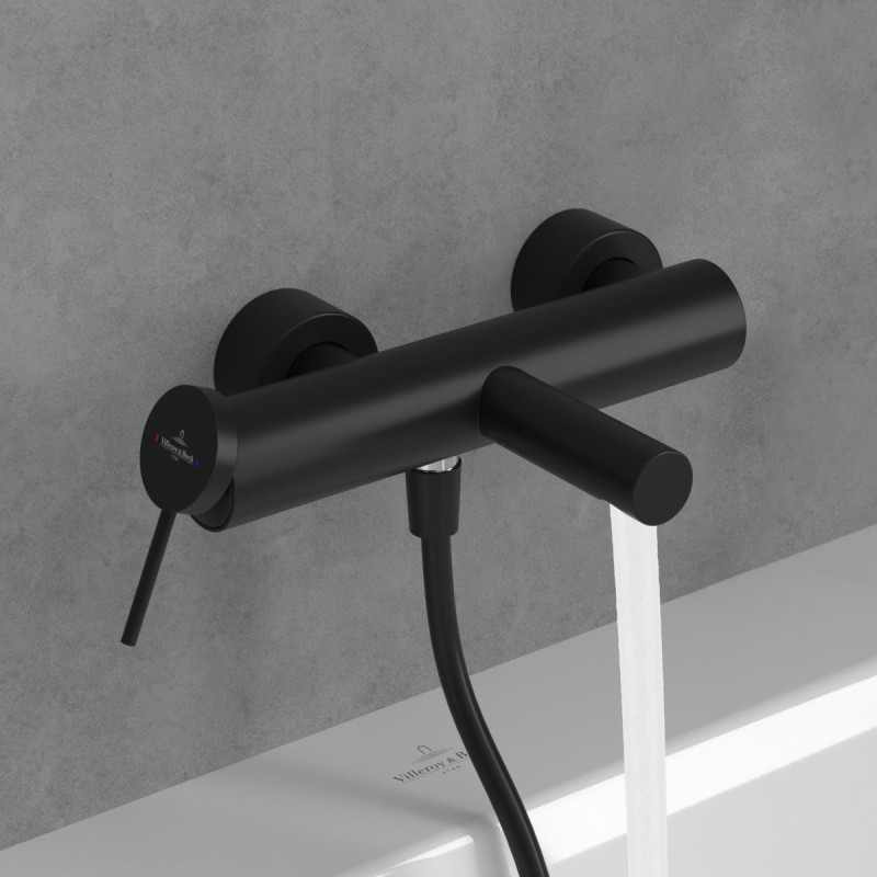 Villeroy&Boch Loop&Friends bateria wannowa ścienna czarny matowy TVT106501153K5