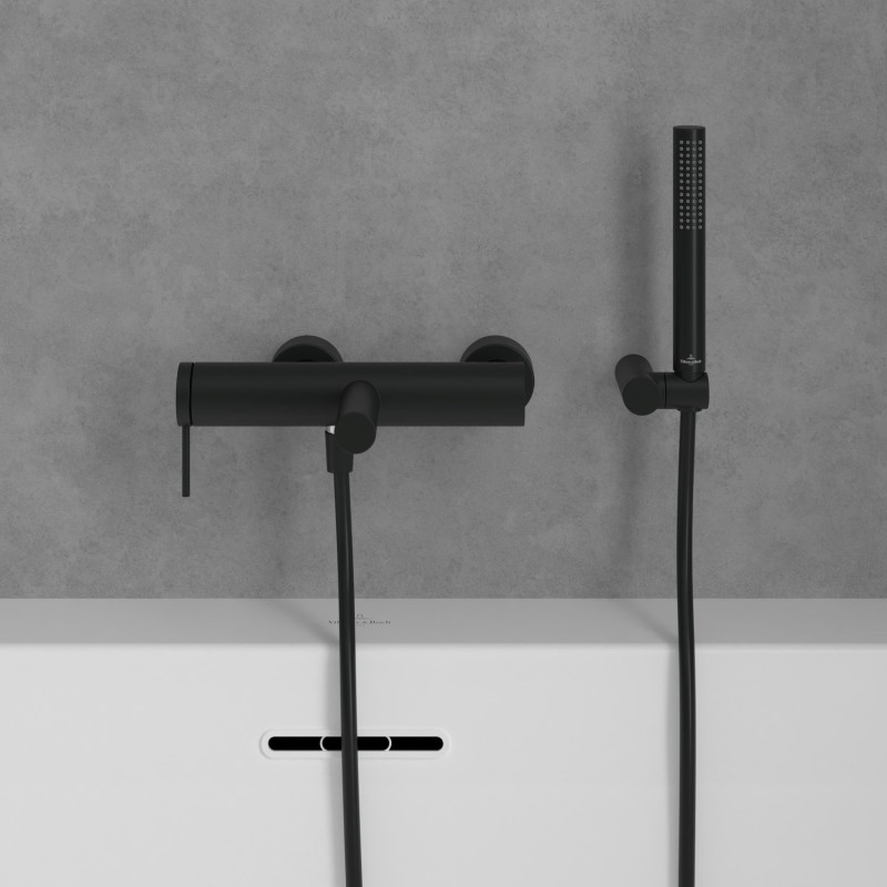 Villeroy&Boch Loop&Friends bateria wannowa ścienna czarny matowy TVT106501153K5