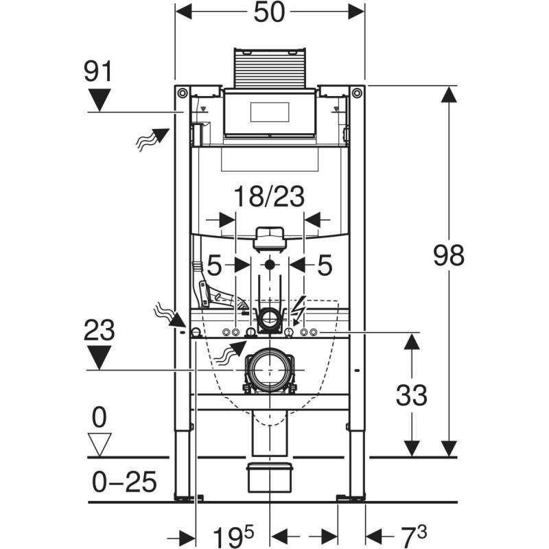 Geberit Duofiz Omega H98 stelaż do WC 98 cm 111.030.00.2