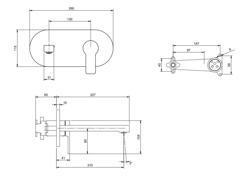 Villeroy&Boch Architectura bateria umywalkowa podtynkowa chrom połysk TVW10311211061