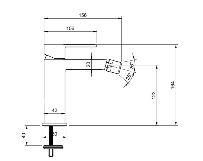 Villeroy&Boch Architectura bateria bidetowa z korkiem automatycznym chrom połysk TVB10300100061
