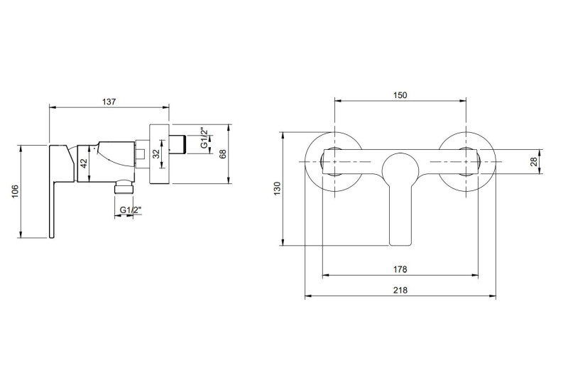 Villeroy&Boch Architectura bateria prysznicowa ścienna chrom połysk TVS10300100061