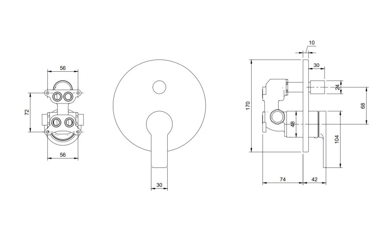 Villeroy&Boch Architectura podtynkowa bateria wannowo-prysznicowa chrom połysk TVS10335300061