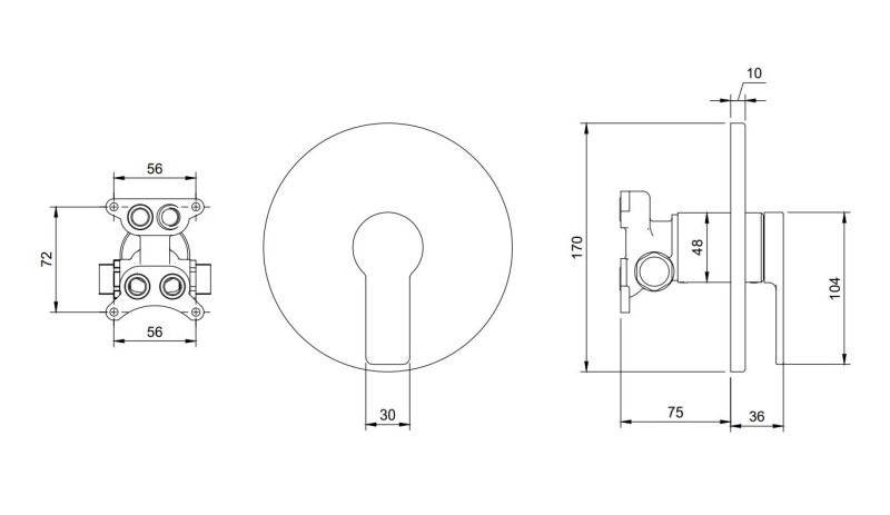 Villeroy&Boch Architectura podtynkowa bateria prysznicowa chrom połysk TVS10335200061