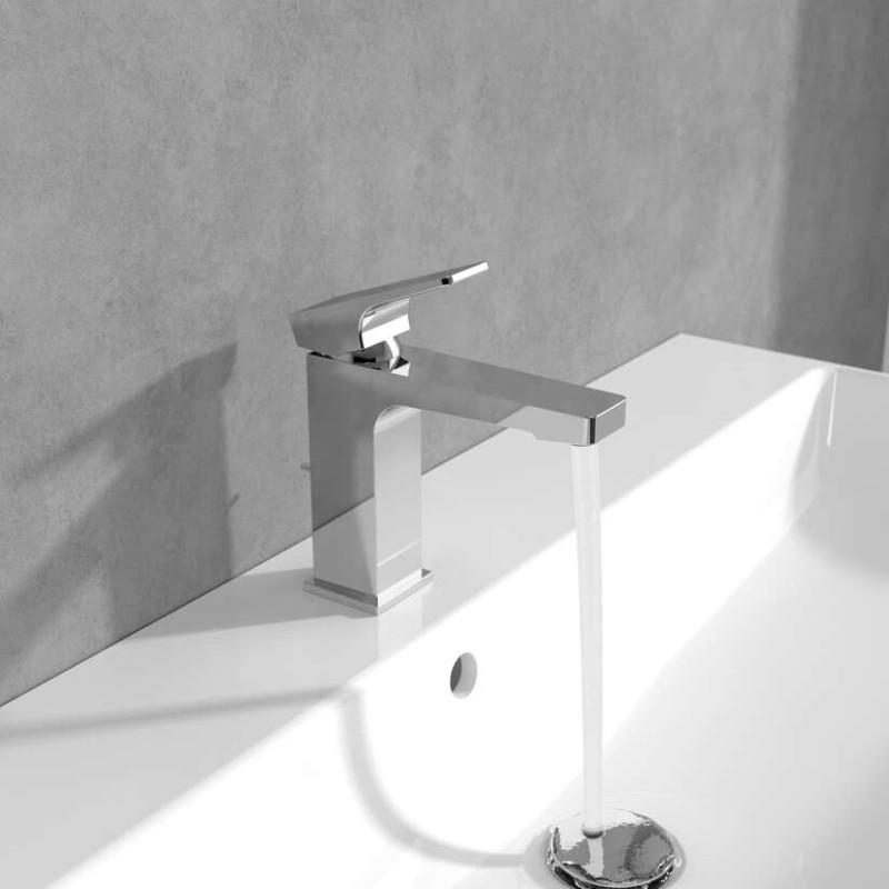 Villeroy&Boch Architectura Square bateria umywalkowa z korkiem automatycznym chrom połysk TVW12500100061