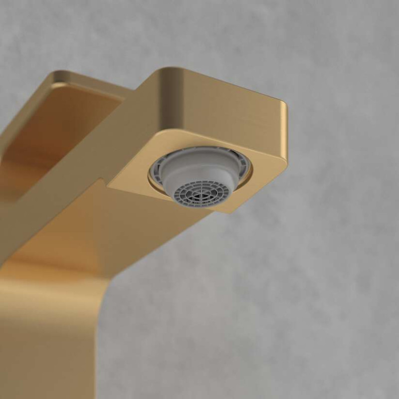 Villeroy&Boch Architectura Square bateria umywalkowa z korkiem automatycznym złoty szczotkowany TVW12500100076