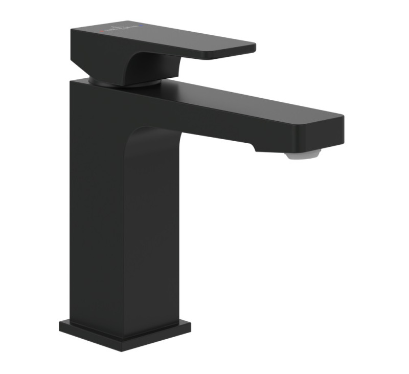 Villeroy&Boch Architectura Square bateria umywalkowa z korkiem automatycznym czarny matowy TVW125001000K5