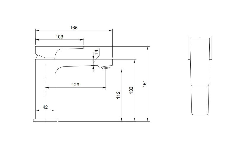 Villeroy&Boch Architectura Square bateria umywalkowa z korkiem automatycznym czarny matowy TVW125001000K5