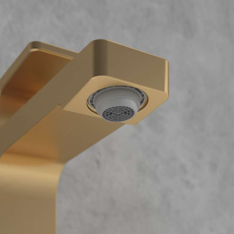 Villeroy&Boch Architectura Square bateria umywalkowa bez korka złoty szczotkowany TVW12500400076