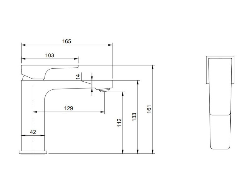 Villeroy&Boch Architectura Square bateria umywalkowa bez korka czarny matowy TVW125004000K5