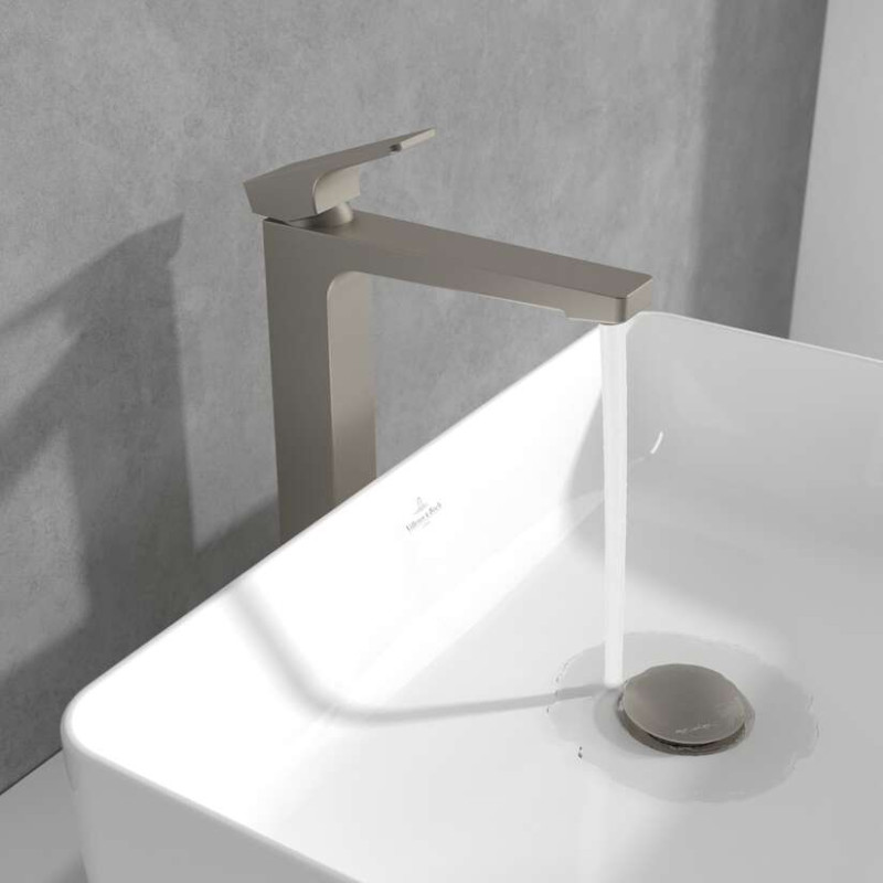 Villeroy&Boch Architectura Square bateria umywalkowa wysoka nikiel szczotkowany TVW12500200064