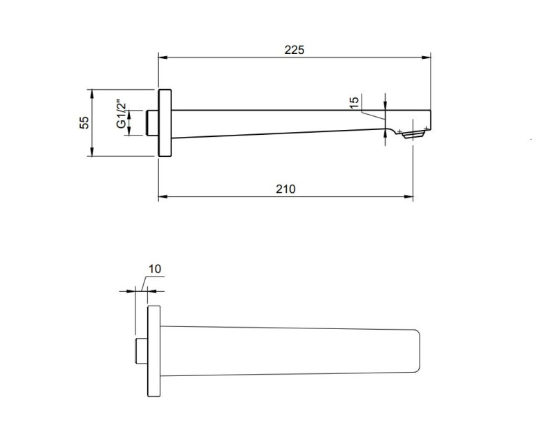 Villeroy&Boch Architectura Square wylewka wannowa chrom połysk TVT12500200061