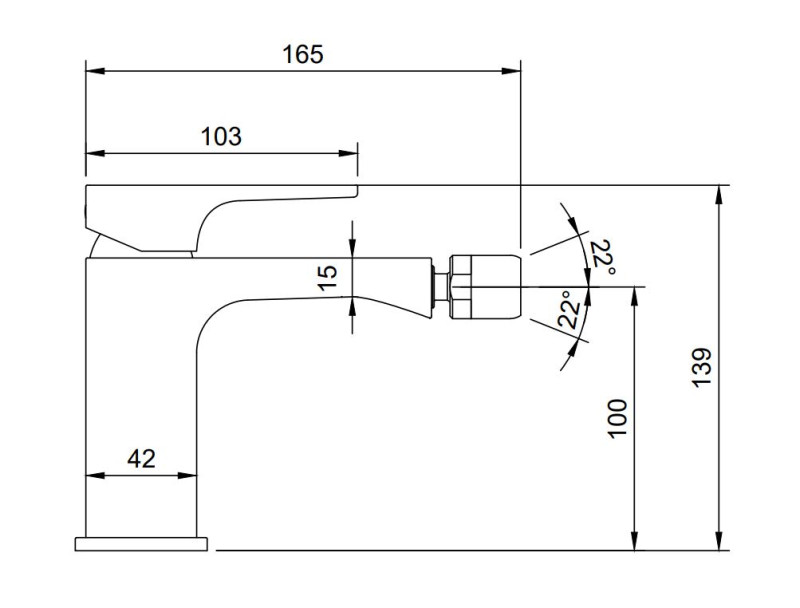 Villeroy&Boch Architectura Square bateria bidetowa z korkiem automatycznym chrom połysk TVB12500100061