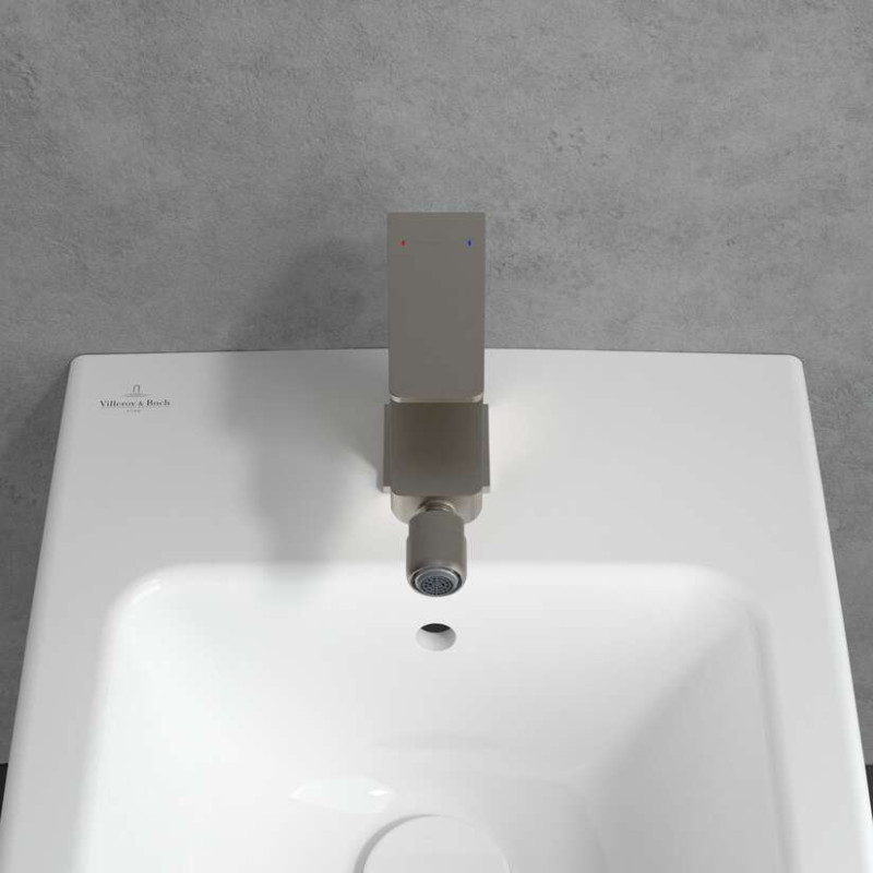 Villeroy&Boch Architectura Square bateria bidetowa z korkiem automatycznym nikiel szczotkowany TVB12500100064