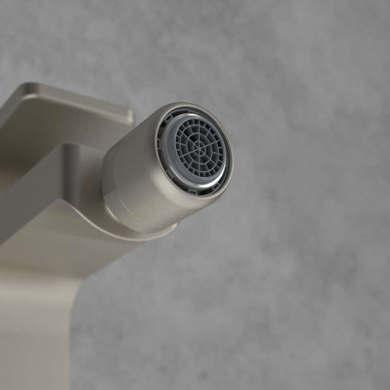 Villeroy&Boch Architectura Square bateria bidetowa z korkiem automatycznym nikiel szczotkowany TVB12500100064