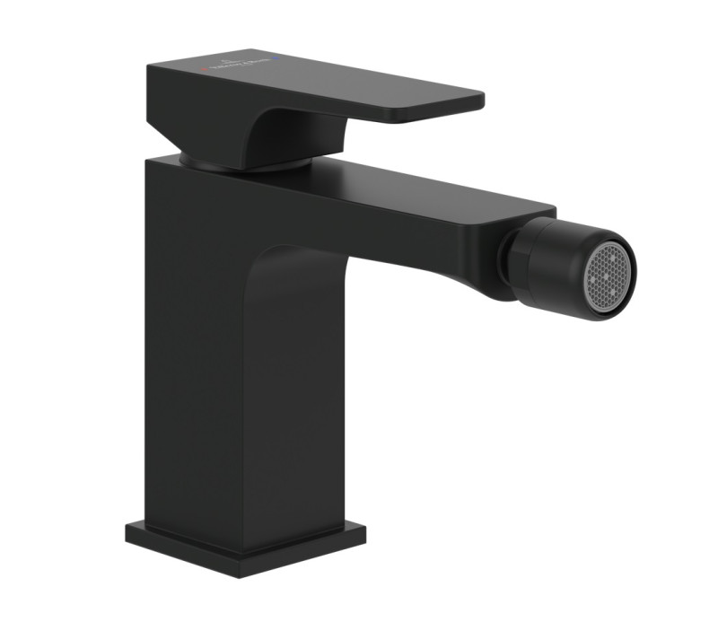 Villeroy&Boch Architectura Square bateria bidetowa z korkiem automatycznym czarny matowy TVB125001000K5