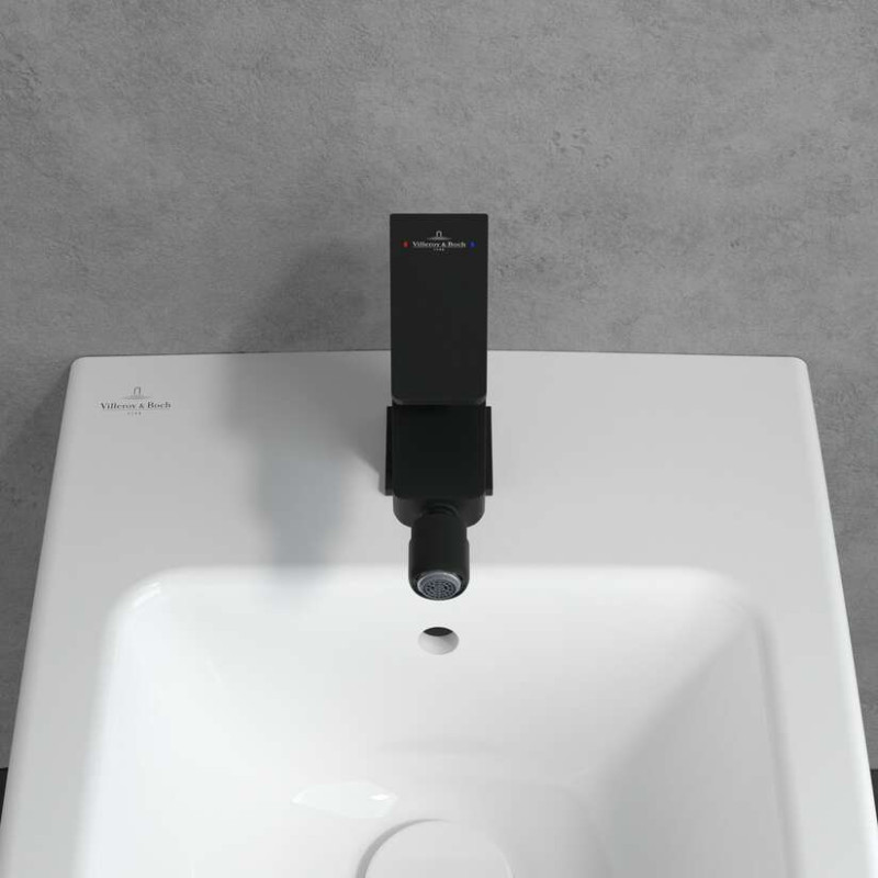 Villeroy&Boch Architectura Square bateria bidetowa z korkiem automatycznym czarny matowy TVB125001000K5