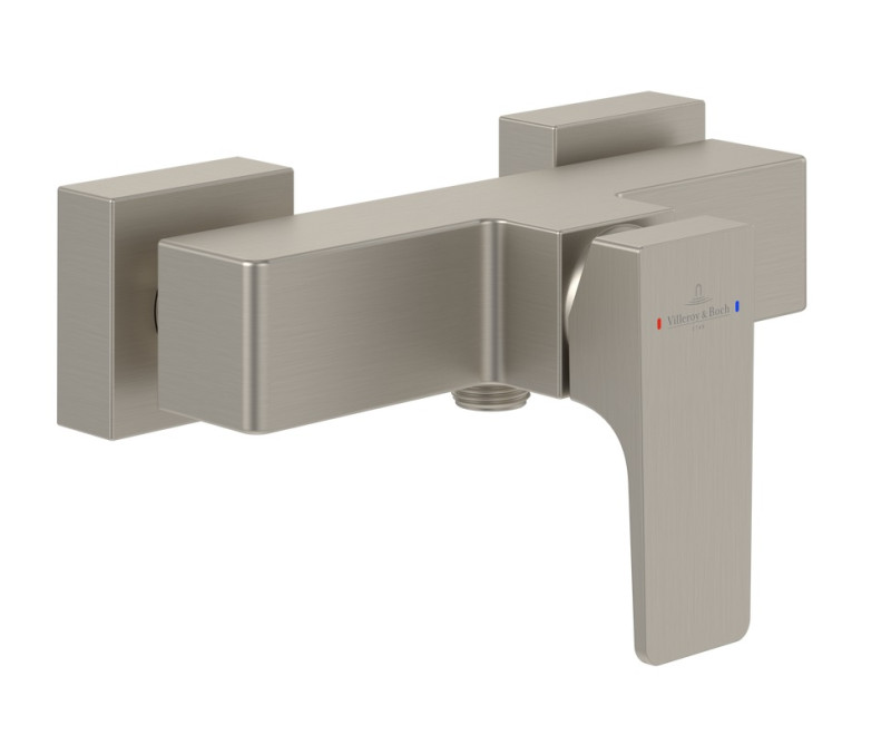 Villeroy&Boch Architectura Square bateria prysznicowa ścienna nikiel szczotkowany TVS12500100064