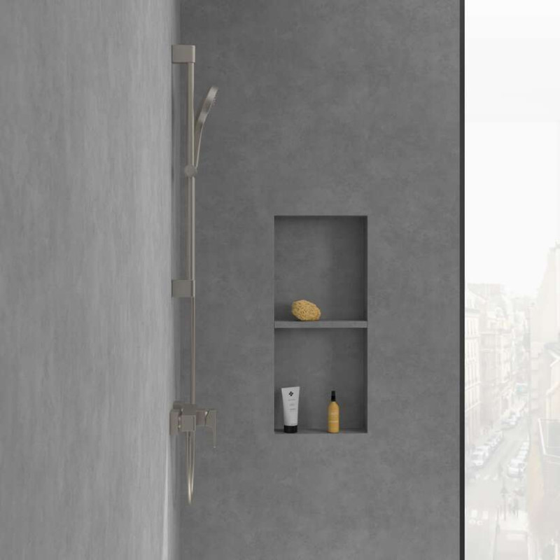 Villeroy&Boch Architectura Square bateria prysznicowa ścienna nikiel szczotkowany TVS12500100064