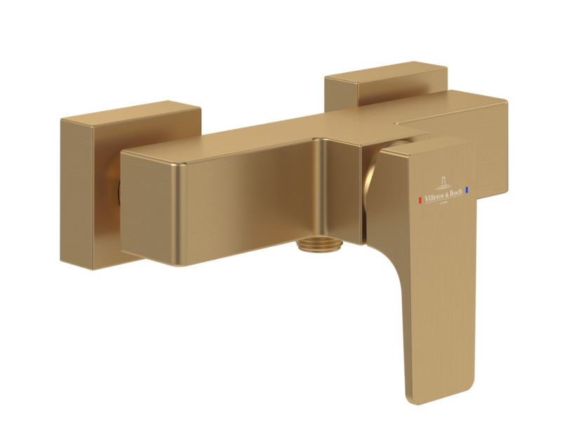 Villeroy&Boch Architectura Square bateria prysznicowa ścienna złoty szczotkowany TVS12500100076