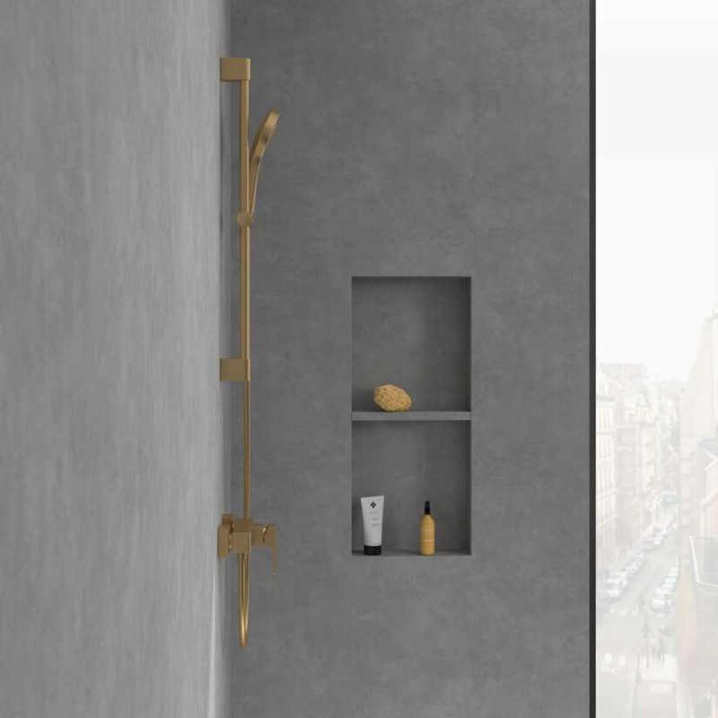 Villeroy&Boch Architectura Square bateria prysznicowa ścienna złoty szczotkowany TVS12500100076